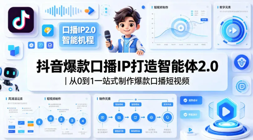 抖音爆款口播IP打造智能体2.0｜从0到1一站式制作爆款口播短视频-豌豆轻创
