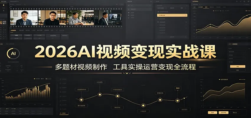 2026AI视频变现实战课：多题材视频制作，工具实操运营变现全流程-豌豆轻创