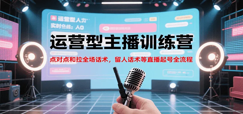 运营型主播训练营，点对点和拉全场话术，留人话术等直播起号全流程(更新8月)-轻创