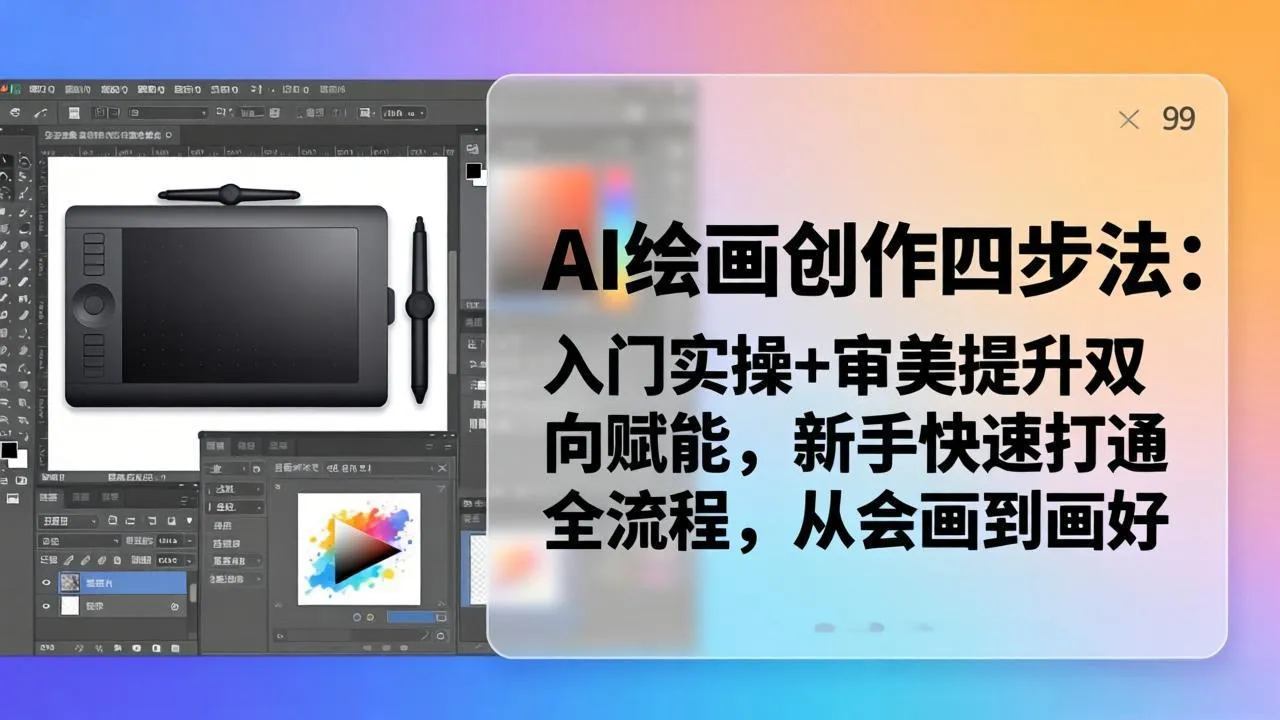 AI绘画创作四步法：入门实操+审美提升双向赋能，新手快速打通全流程，从会画到画好-豌豆轻创