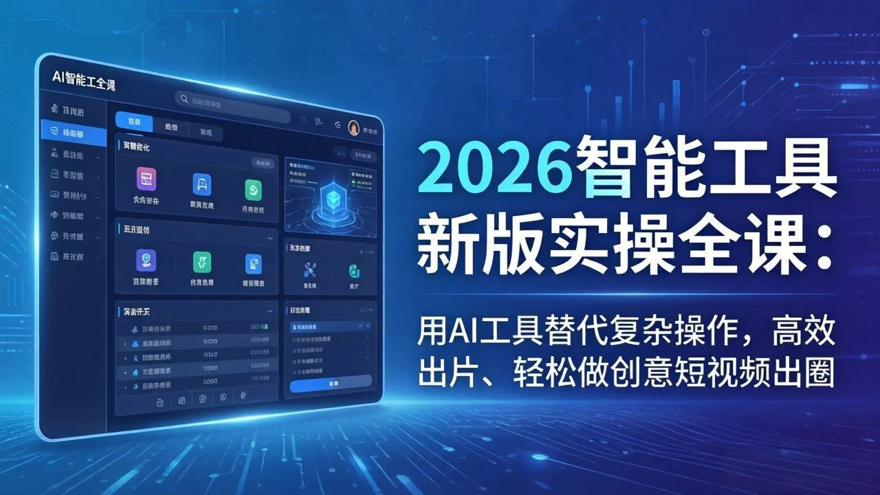2026智能工具新版实操全课：用AI工具替代复杂操作，高效出片、轻松做创意短视频出圈-豌豆轻创