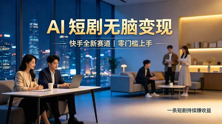 别乱找副业了，快手 AI 短剧零门槛长久被动增收-豌豆轻创