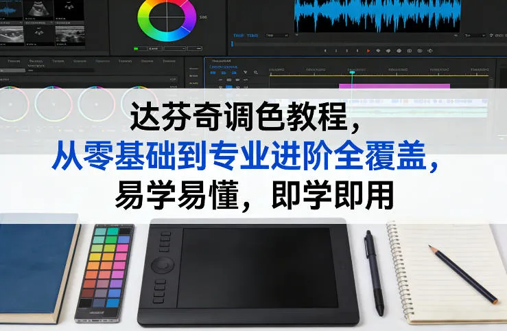 达芬奇调色教程，从零基础到专业进阶全覆盖，易学易懂，即学即用-轻创