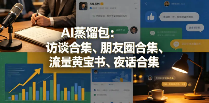 AI蒸馏包：访谈合集、朋友圈合集、流量黄宝书、夜话合集【文档】-豌豆轻创