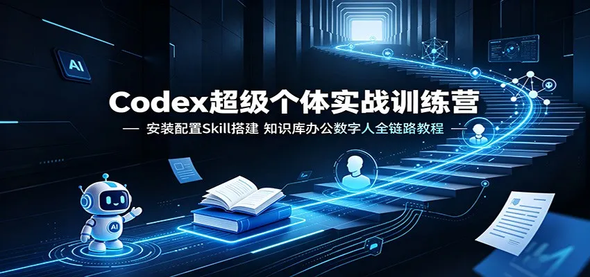 Codex超级个体实战训练营：安装配置Skill搭建，知识库办公数字人全链路教程-豌豆轻创