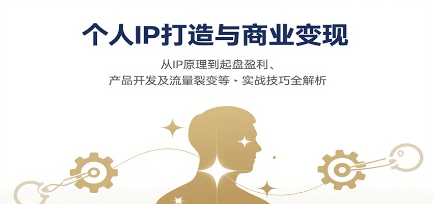 个人IP打造与商业变现，从IP原理到起盘盈利、产品开发及流量裂变等实战技巧全解析-轻创