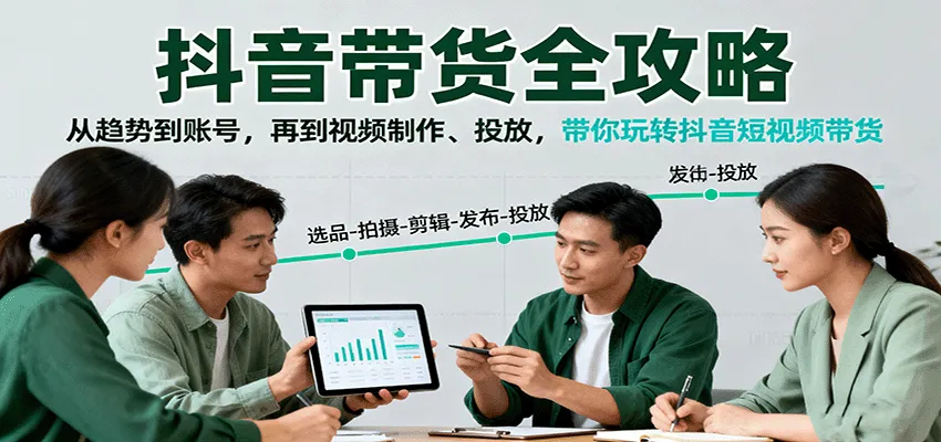 抖音带货全攻略：从趋势到账号，再到视频制作、投放，带你玩转抖音短视频带货-轻创