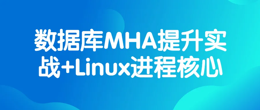 数据库MHA提升实战+Linux进程核心-轻创