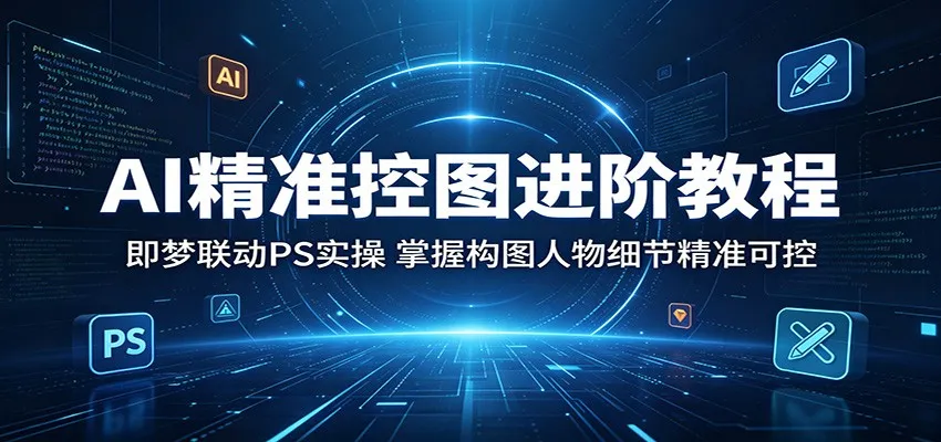 AI精准控图进阶教程：即梦联动PS实操，掌握构图人物细节精准可控-豌豆轻创