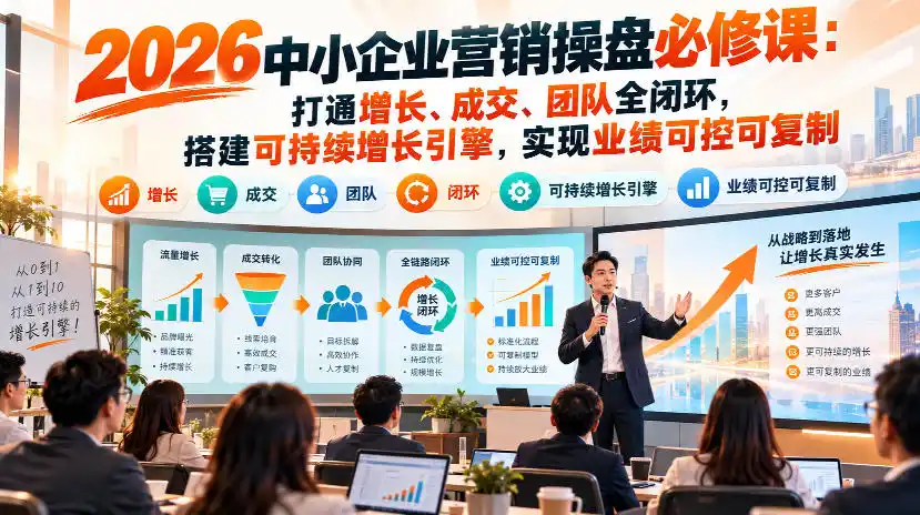 2026中小企业营销操盘必修课：打通增长、成交、团队全闭环，搭建可持续增长引擎，实现业绩可控可复制-豌豆轻创