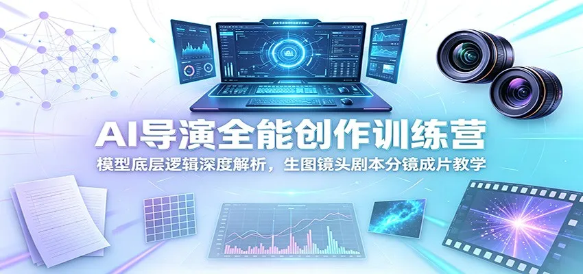 AI导演全能创作训练营：模型底层逻辑深度解析，生图镜头剧本分镜成片教学-豌豆轻创