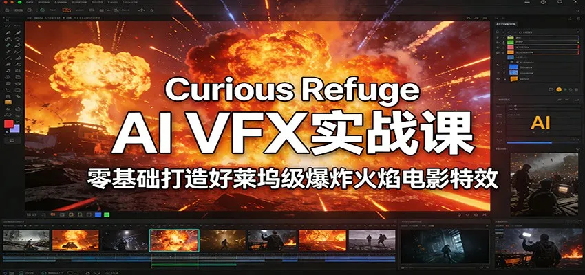 图片[1]-Curious Refuge AI VFX实战课，零基础打造好莱坞级爆炸火焰电影特效-轻创