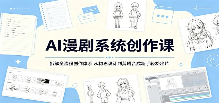 AI漫剧系统创作课：拆解全流程创作体系，从构思设计到剪辑合成新手轻松出片-豌豆轻创