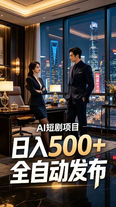快手AI短剧自动发布，矩阵批量运营变现，轻资产副业项目，日入500+【揭秘】-豌豆轻创