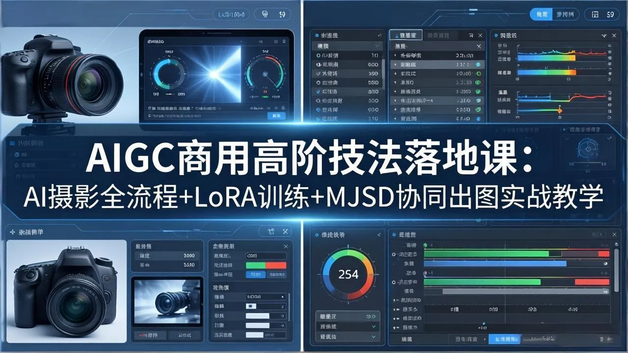 AIGC商用高阶技法落地课：AI摄影全流程+LoRA训练+MJSD协同出图实战教学-豌豆轻创