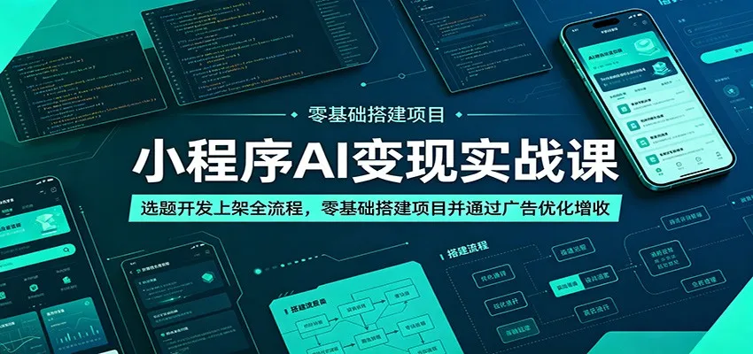 小程序AI变现实战课:选题开发上架全流程,零基础搭建项目并通过广告优化增收-豌豆轻创