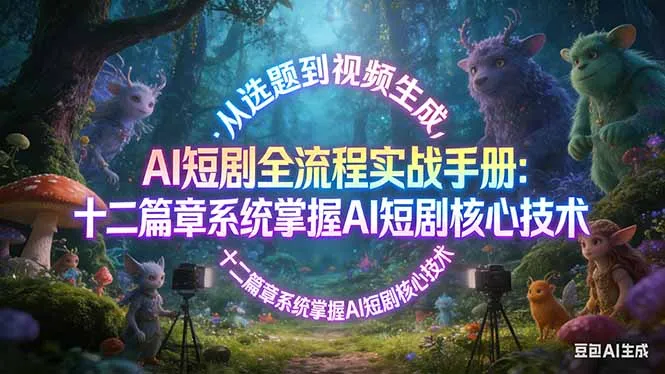 AI 短剧全流程实战手册：从选题到视频生成，十二篇章系统掌握 AI 短剧核心技术-豌豆轻创