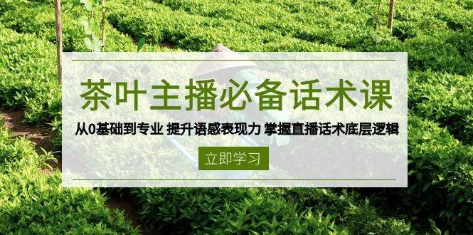 茶叶主播必备话术课 从0基础到专业 提升语感表现力 掌握直播话术底层逻辑-轻创