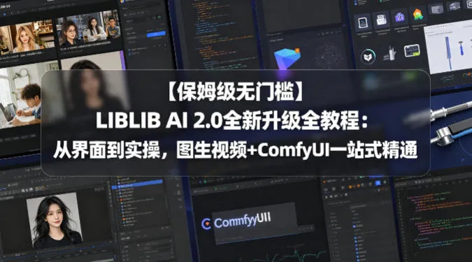 【保姆级无门槛】LIBLIB AI 2.0全新升级全教程：从界面到实操，图生视频+ComfyUI一站式精通-豌豆轻创