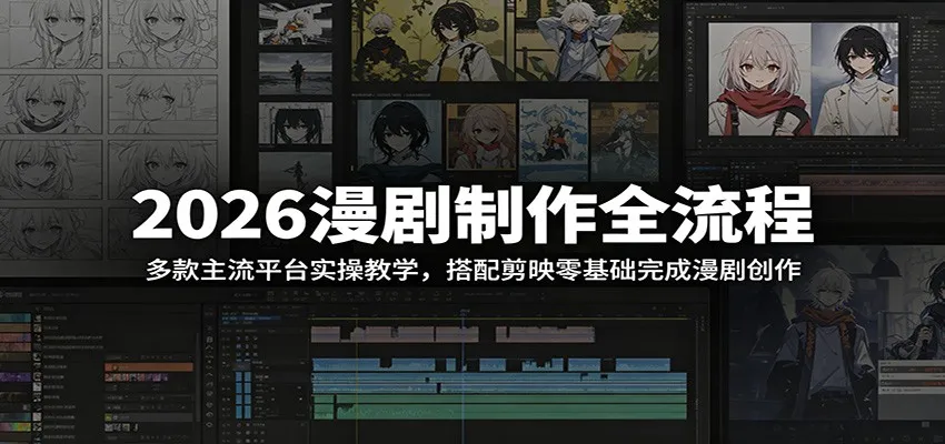 2026漫剧制作全流程：多款主流平台实操教学，搭配剪映零基础完成漫剧创作-豌豆轻创