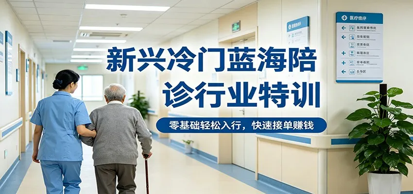 新兴冷门蓝海陪诊行业特训，零基础轻松入行，快速接单赚钱-豌豆轻创