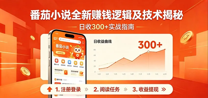 番茄小说全新赚钱逻辑及技术日收300+，小白新书皆可做！无脑赚就行了！-豌豆轻创