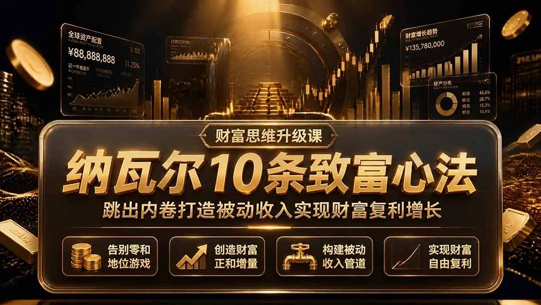 付费文章：纳瓦尔10条致富心法，跳出内卷打造被动收入实现财富复利增长-豌豆轻创