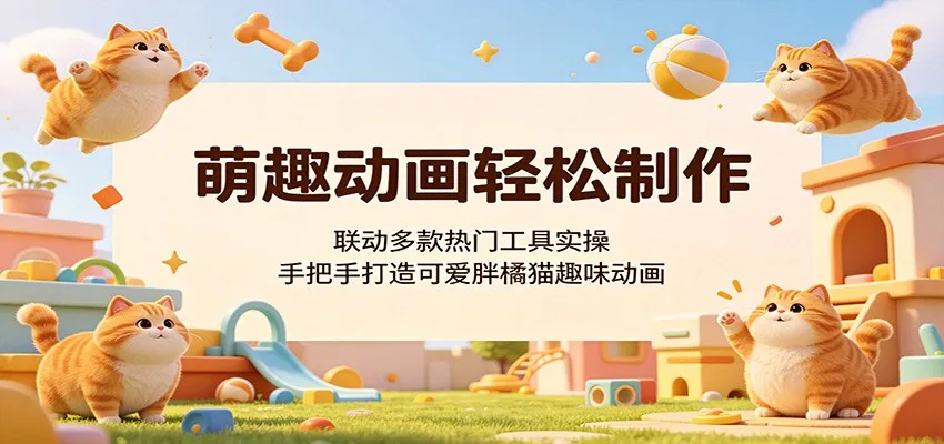 萌趣动画轻松制作，联动多款热门工具实操，手把手打造可爱胖橘猫趣味动画-豌豆轻创
