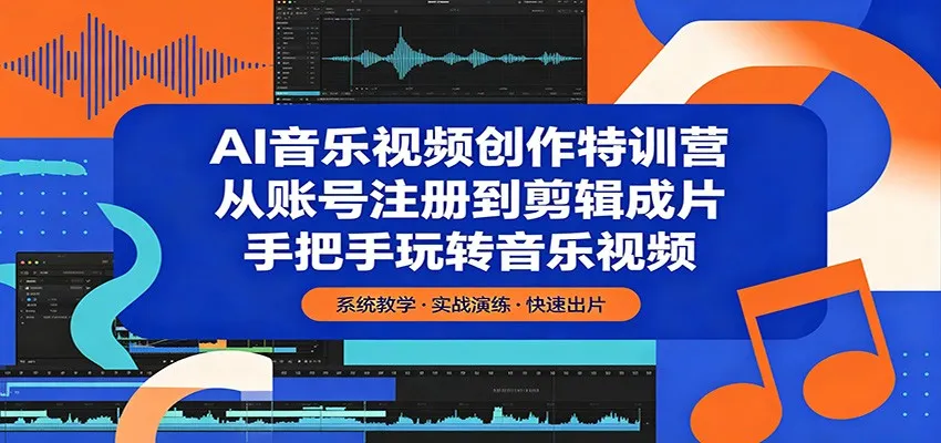 AI音乐视频创作特训营：从账号注册到剪辑成片，手把手玩转音乐视频-豌豆轻创