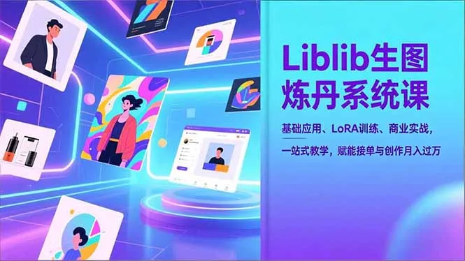 Liblib生图炼丹系统课，基础应用、LoRA训练、商业实战，一站式教学，赋能接单与创作月入过万-轻创