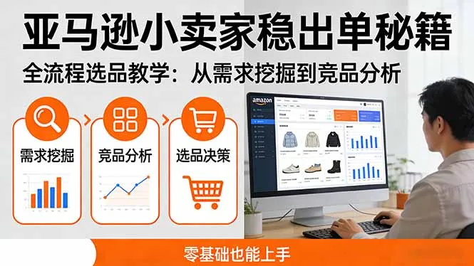 亚马逊小卖家稳出单秘籍：全流程选品教学，从需求挖掘到竞品分析，零基础也能上手-豌豆轻创