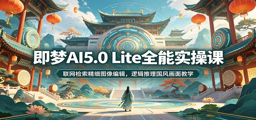 即梦AI5.0 Lite全能实操课：联网检索精细图像编辑，逻辑推理国风画面教学-豌豆轻创