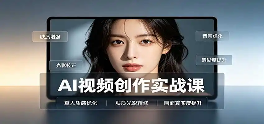 AI视频创作实战课：人物面部情绪调试，真人质感优化，提示词模板与变现方向-豌豆轻创