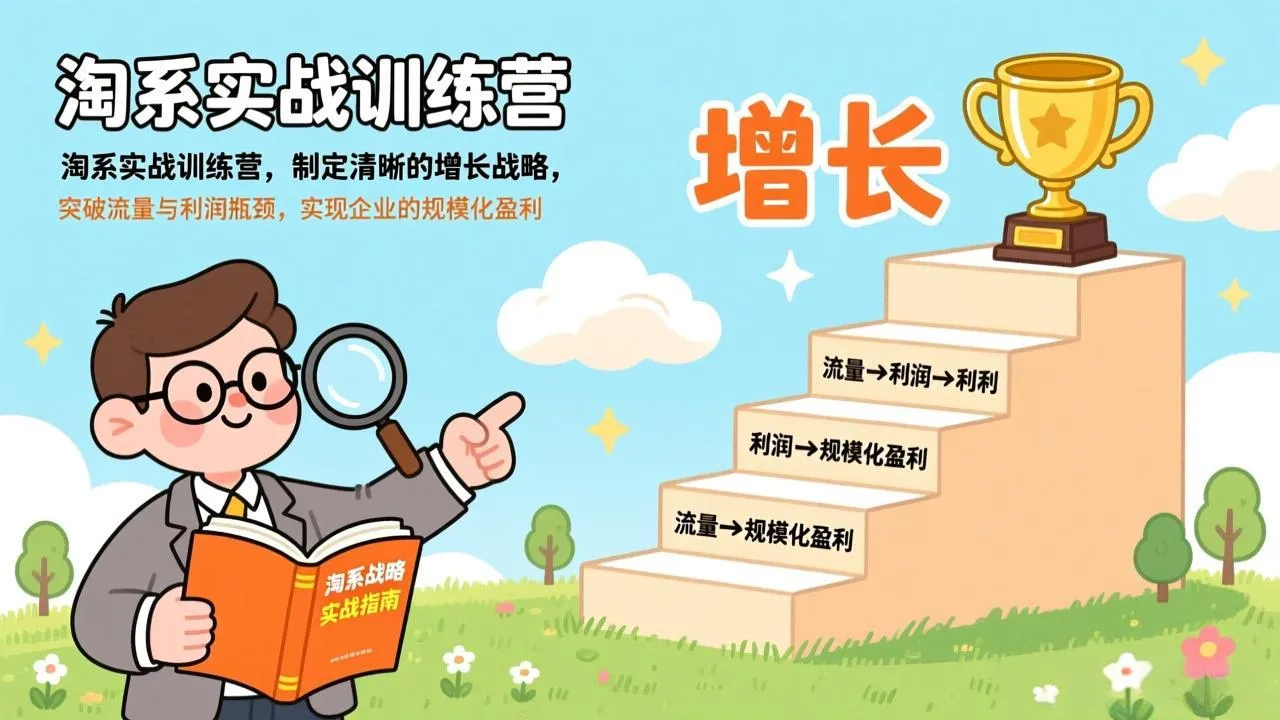 淘系实战训练营,制定清晰的增长战略,突破流量与利润瓶颈,实现企业的规模化盈利-轻创