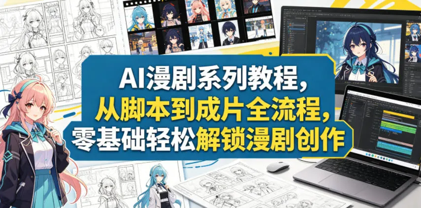 AI漫剧系列教程，从脚本到成片全流程，零基础轻松解锁漫剧创作-豌豆轻创