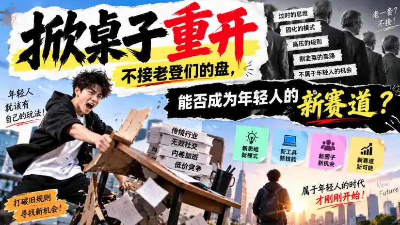 某公众号付费文章：掀桌子重开，不接老登们的盘，能否成为年轻人的新赛道？-豌豆轻创