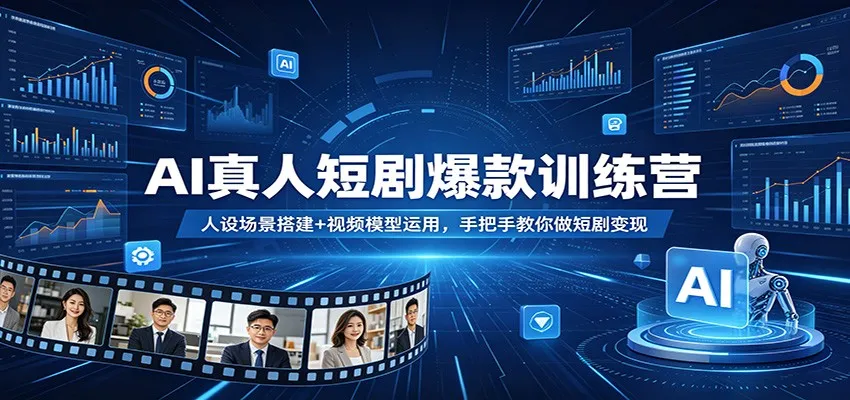 AI真人短剧爆款训练营：人设场景搭建+视频模型运用，手把手教你做短剧变现-豌豆轻创