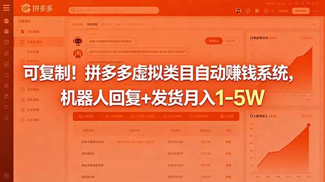 可复制！拼多多虚拟类目自动赚钱系统，机器人回复+发货月入 1-5W-豌豆轻创