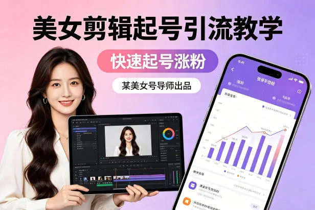 某美女号导师出品：美女剪辑起号引流教学，快速起号涨粉-豌豆轻创